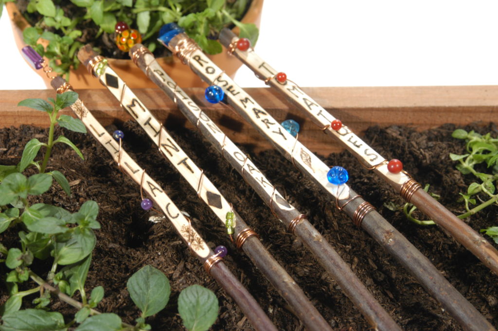 DIY Wood Burned Plant Markers - Sweet Pea