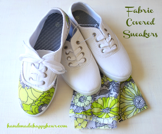 DIY How To Add Fabric to Sneakers with Mod Podge - CATHIE FILIAN's