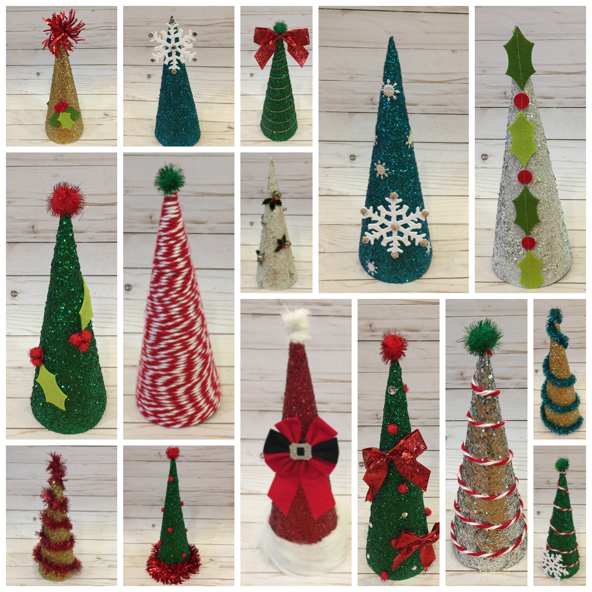 Cone Christmas Trees from Vintage Wrapping Paper (to go with your