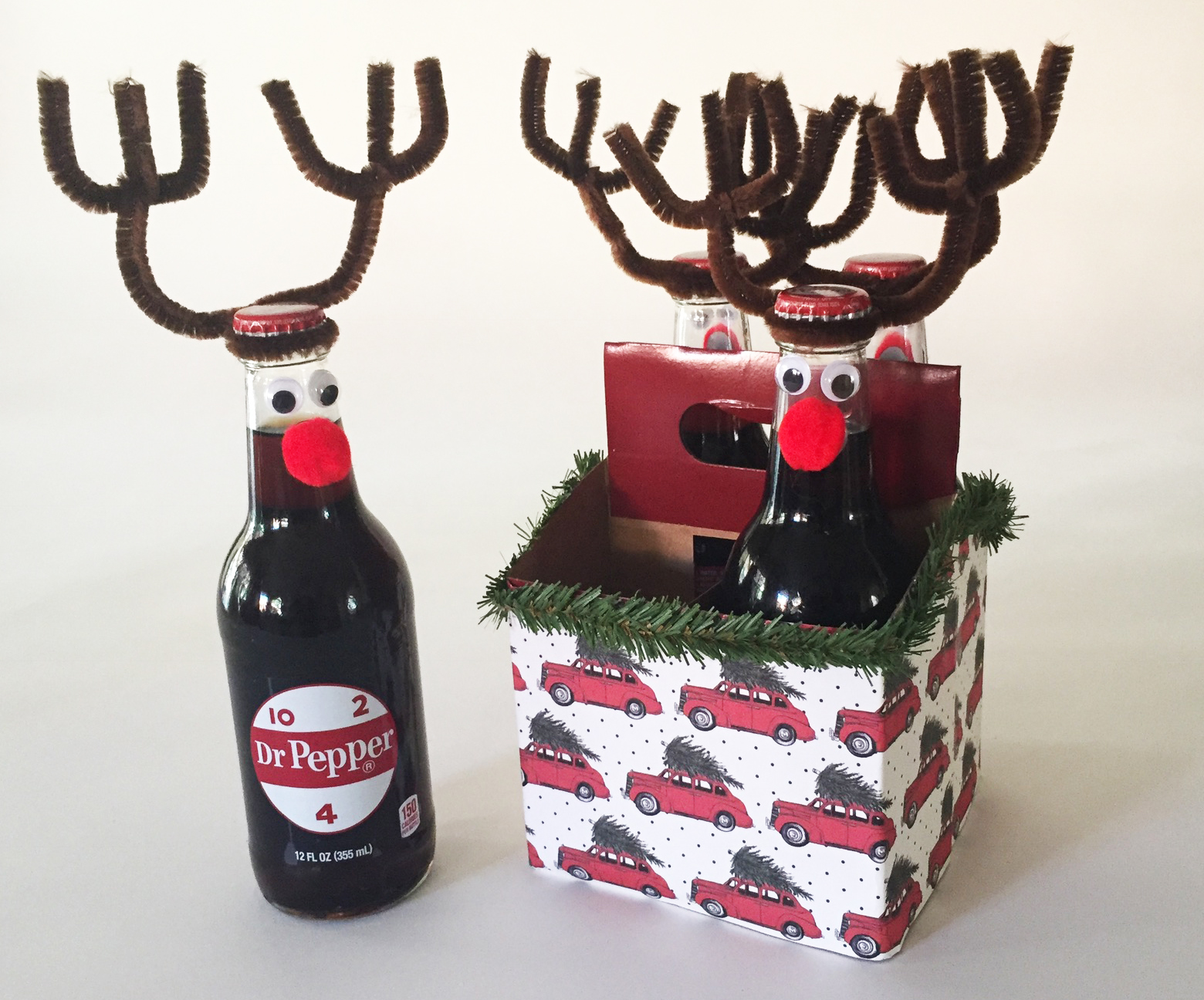 Thanks for stopping by and checking out the reindeer bottle gift wrap idea!...