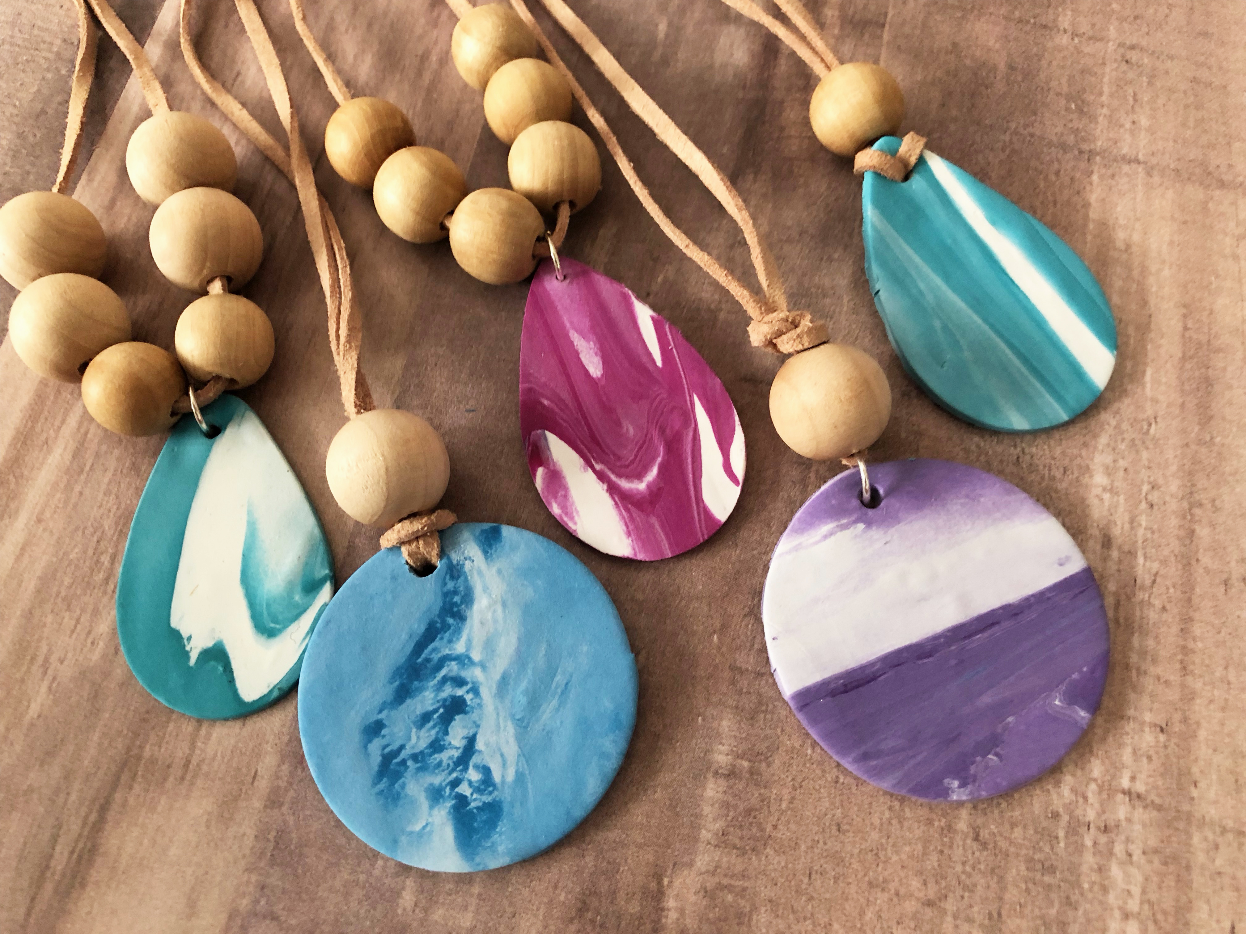 Essential Oil Diffuser Pendants with Sculpey Souffle Clay - CATHIE
