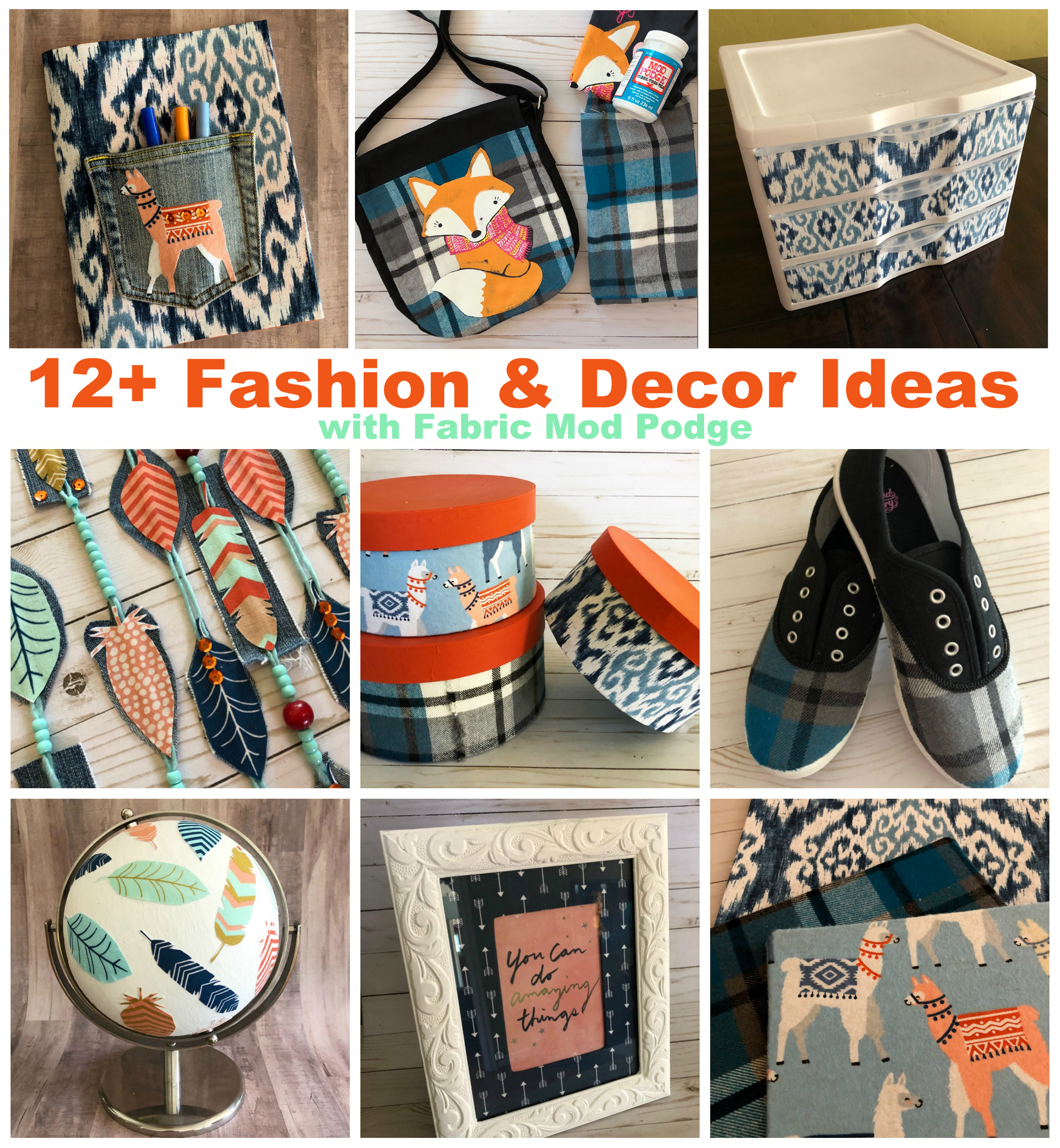 12+ Fabric Mod Podge Projects for Back to School Fashion and Dorm