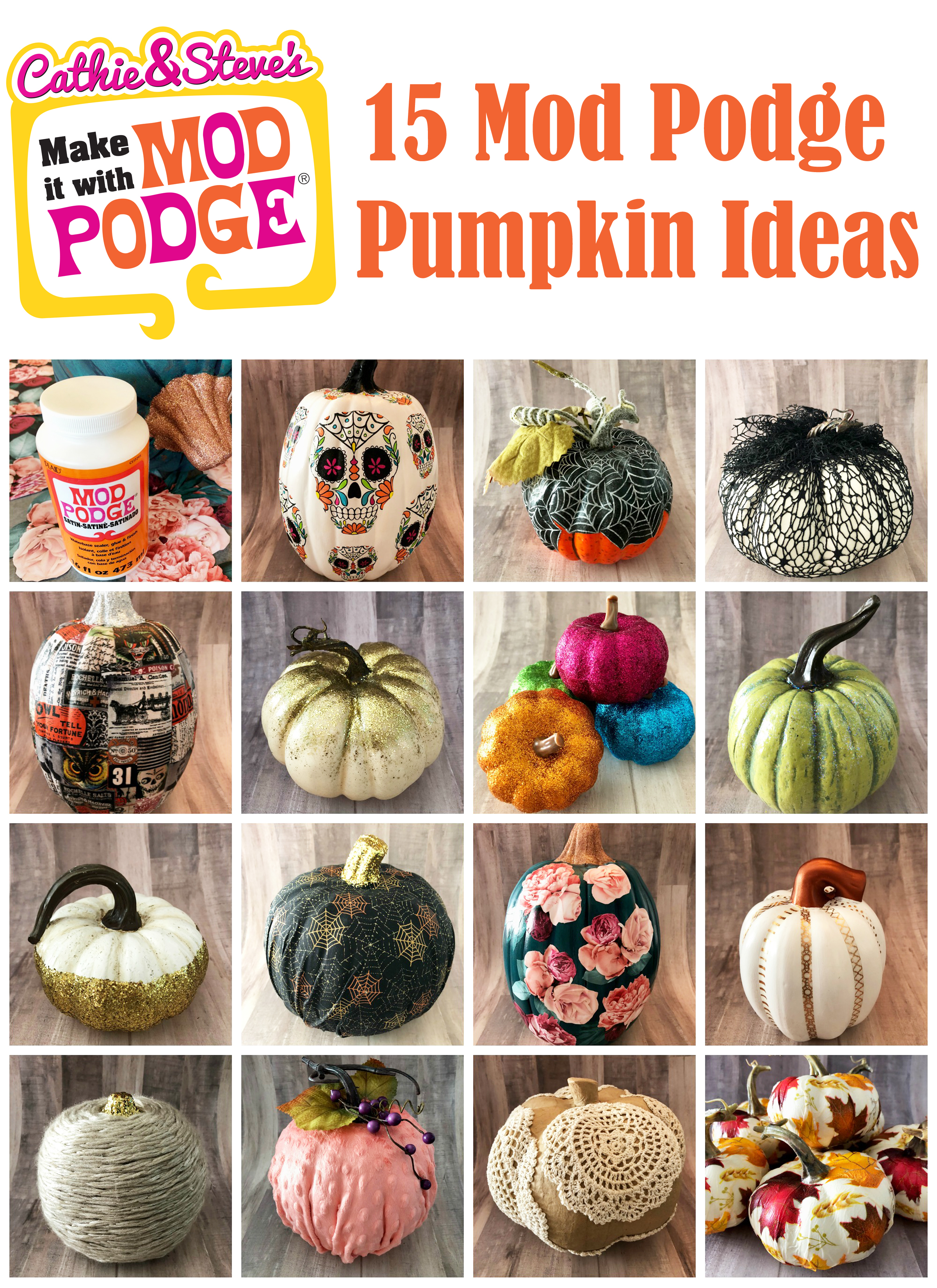 DIY Mod Podge Painted Pumpkins - On Sutton Place