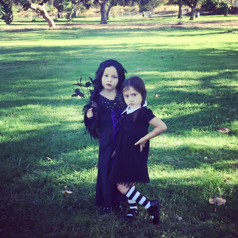 DIY Morticia and Wednesday Addams Halloween Costumes - CATHIE FILIAN's