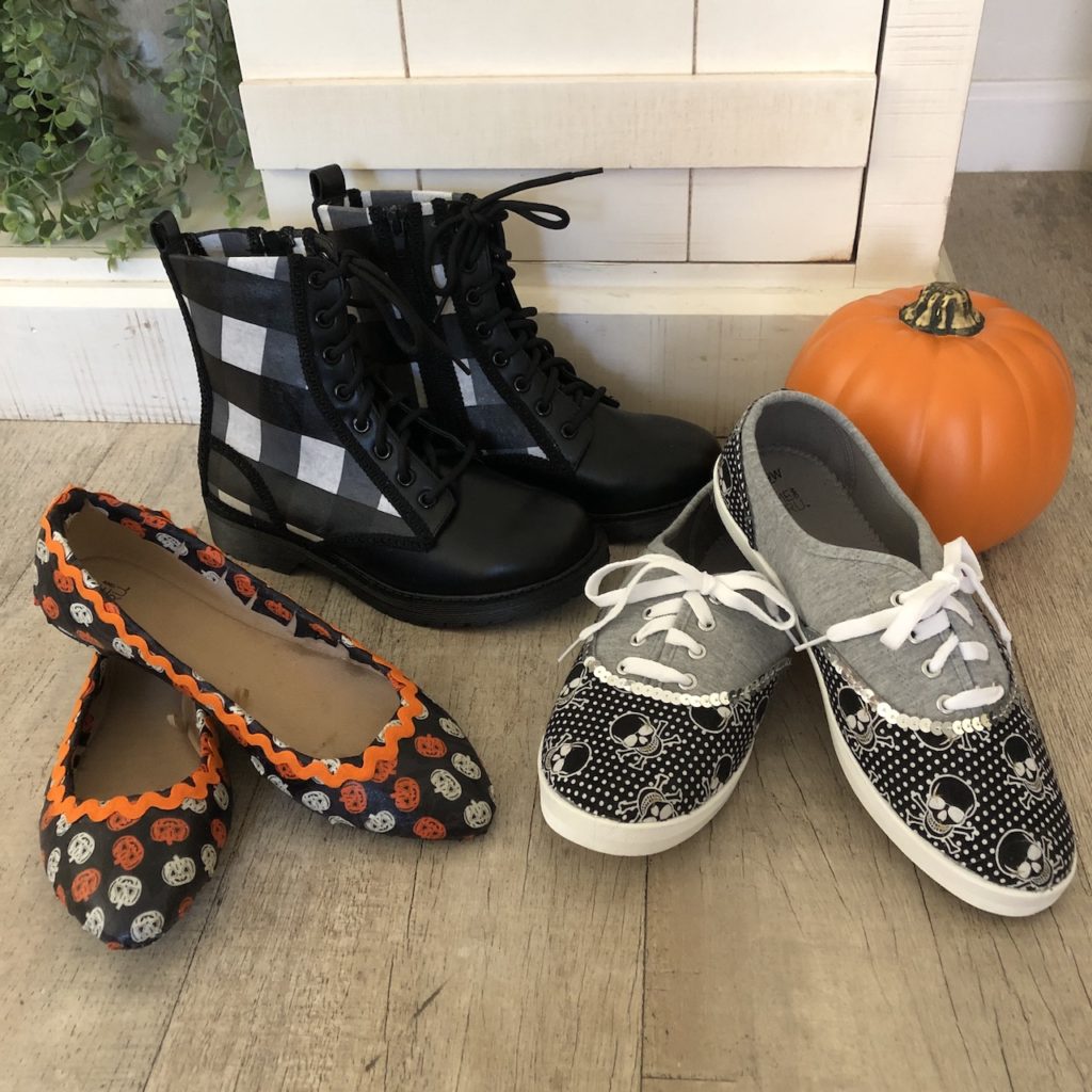 DIY Fabric Covered Boots and Shoes for Halloween and Fall - CATHIE ...
