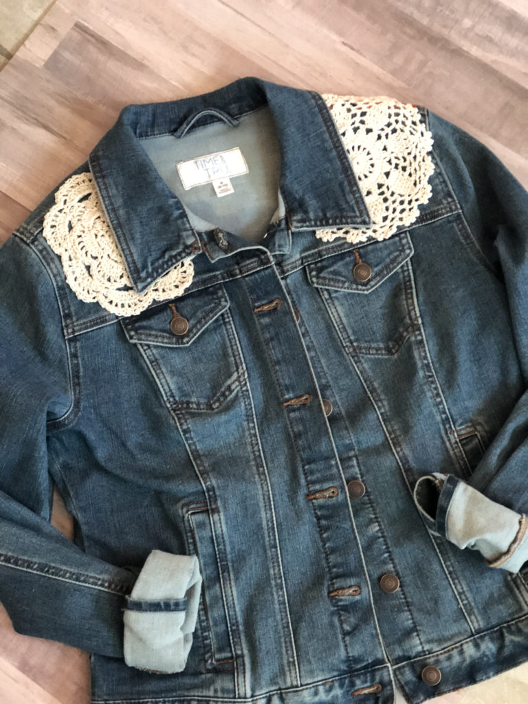 Doiley Jacket Fall Denim Fashion and Home Décor with Doilies and Patchwork - CATHIE ...