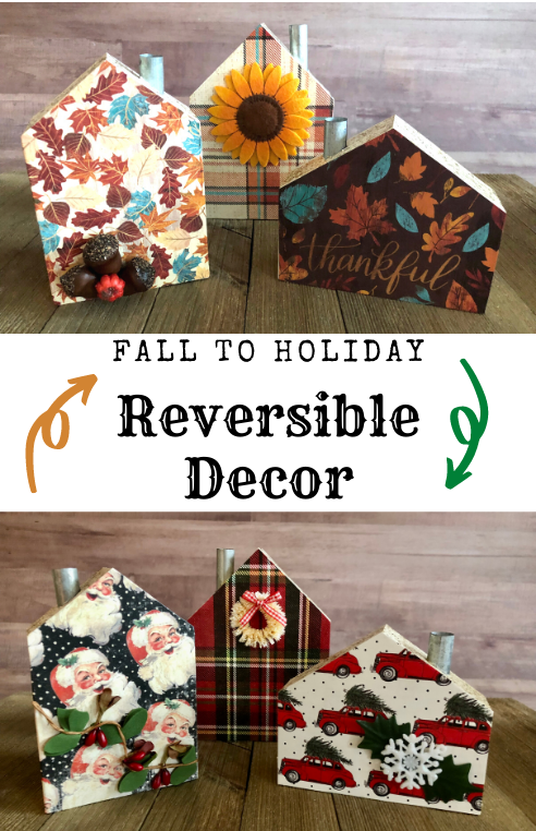 Mini Villages, How to Make Reversible Thanksgiving to Holiday Decor -  CATHIE FILIAN's Handmade Happy Hour