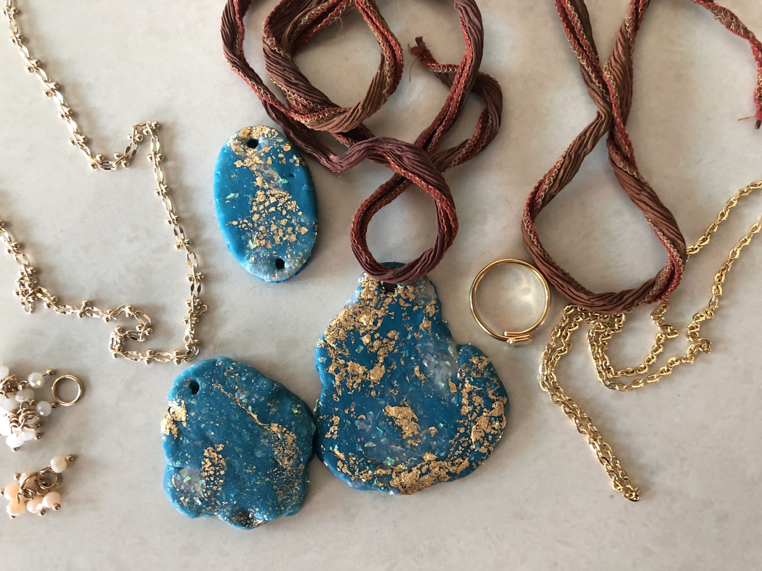 How to Make: 5 Faux Turquoise & Gold Jewelry Designs with Sculpey Premo  Polymer Clay  How to Tutorial! We are creating 5 different Faux Turquoise  Jewelry Designs with Sculpey Premo Polymer