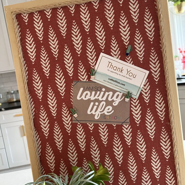 How to Cover a Cork Board with Fabric and Mod Podge - CATHIE FILIAN's ...