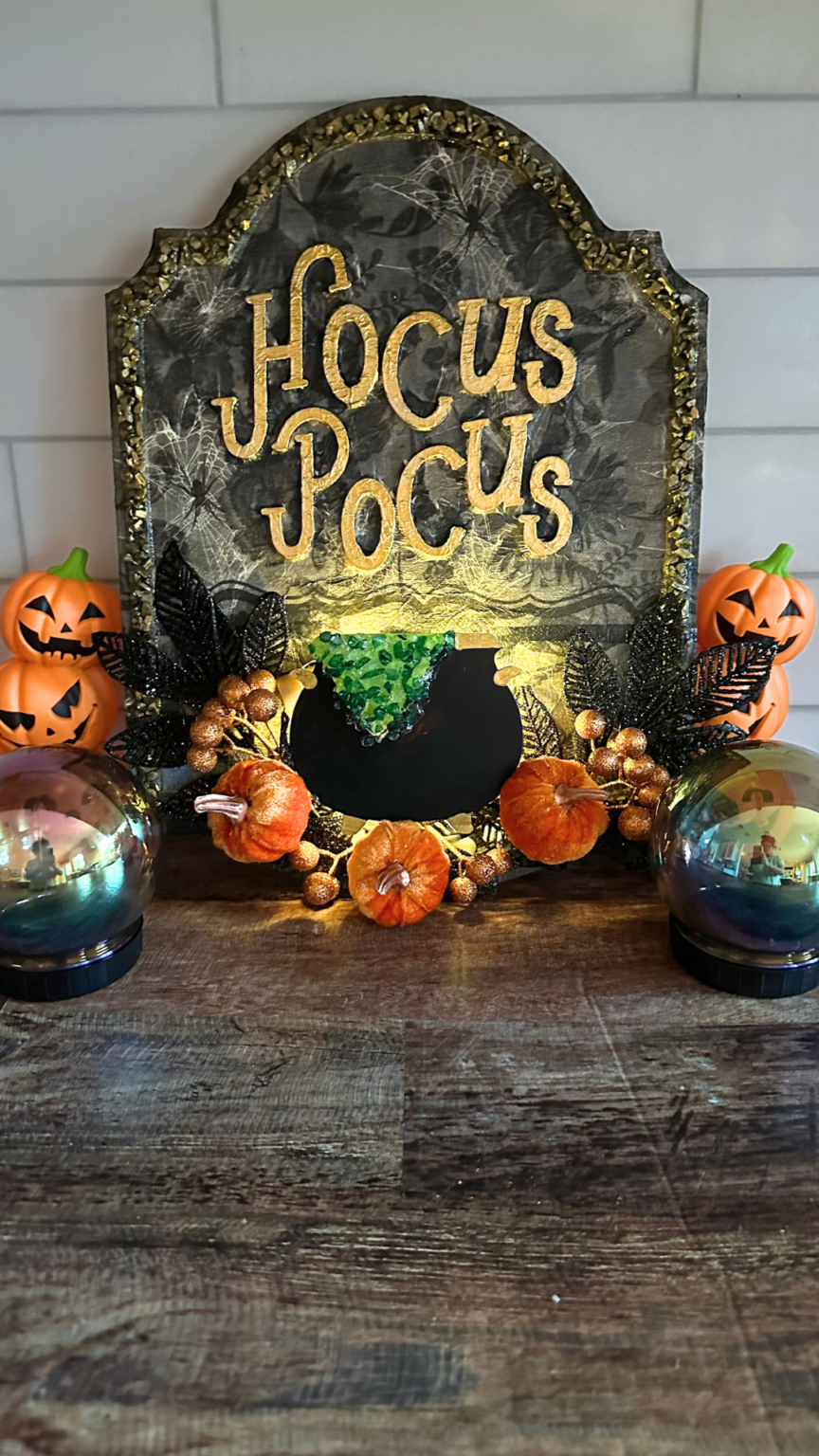Hocus Pocus DIY Sign How to Makeover Wood Signs with Napkins and Mod ...