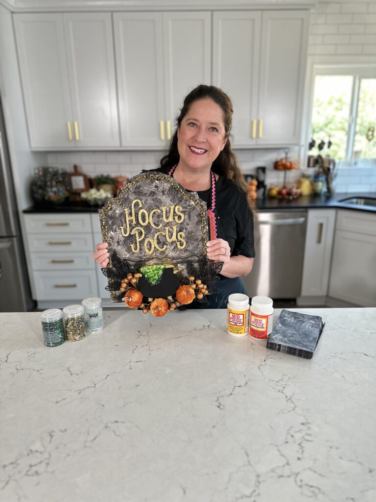 Hocus Pocus DIY Sign How to Makeover Wood Signs with Napkins and Mod ...