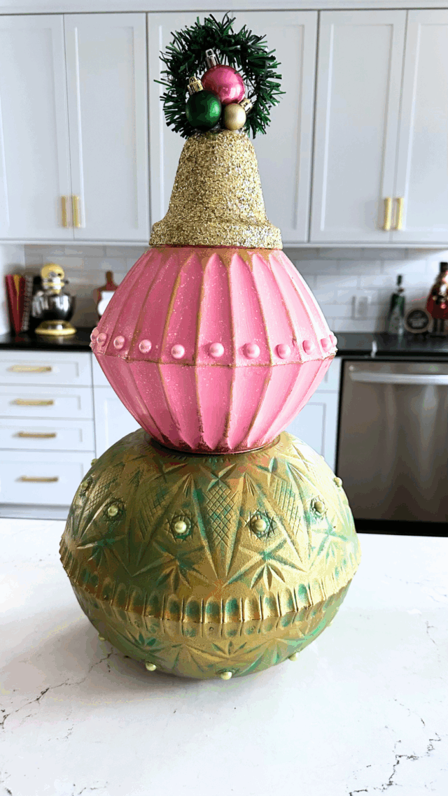 How to Make Jumbo Ornaments with Dollar Tree Plastic Bowls